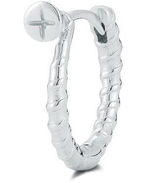 Mateo Screw Hoop Earring - Metallic