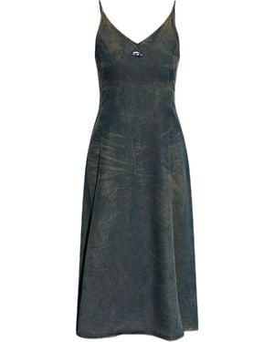 DIESEL De-Beld-S V-Neck Denim Dress - Blue