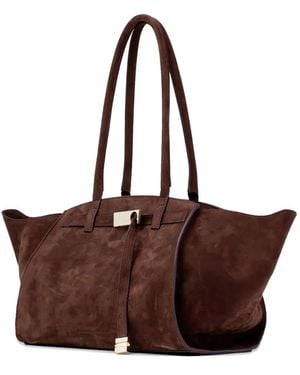 Benedetta Bruzziches Mame Weekend Schultertasche aus Wildleder - Braun