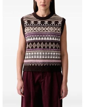 Marc O' Polo Fair Isle Knitted Vest - Red