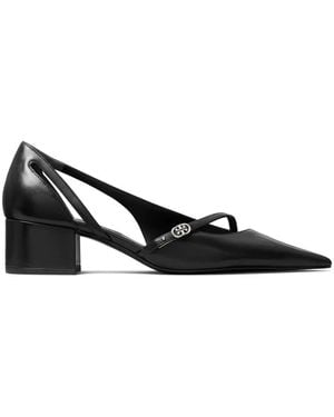 Tory Burch Double T Buckle D'Orsay Pumps - Black