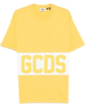 Gcds Logo Striped T-Shirt - Yellow