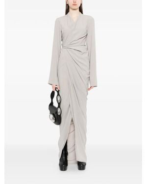 Rick Owens Wrap Draped Maxi Dress - White