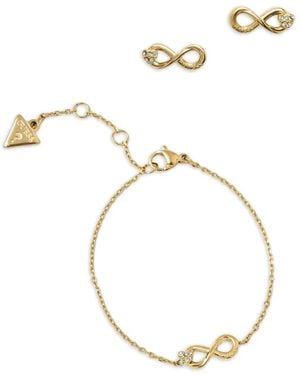 Guess Love Bites Crystal-Embellished Necklace And Earrings Set - Metallic