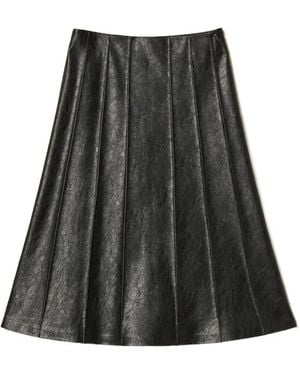 Twinset Pleated-Effetc Midi Skirt - Black