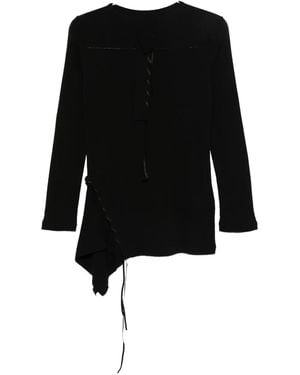 Yohji Yamamoto Asymmetrisches Stricktop - Schwarz