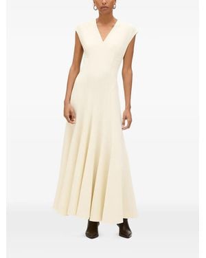 Another Tomorrow Double-Face Cutout Dress - Natural