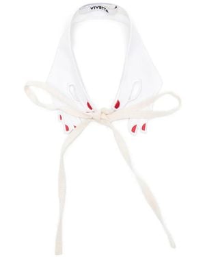 Vivetta Embroidered Tie - White