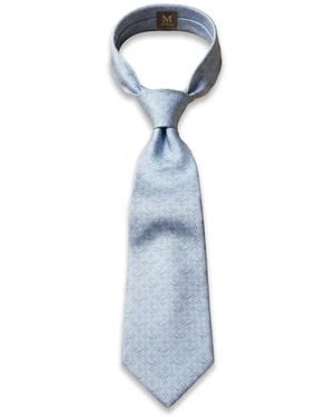 Tombolini Geometric-Pattern Tie - Bleu