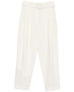 Co. Belted Pleated Trousers - White