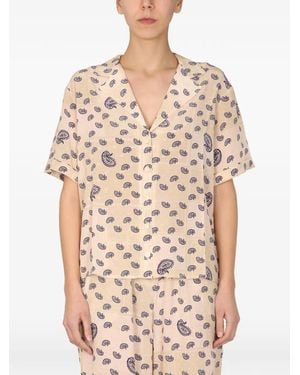 Être Cécile Paisley Short-Sleeves Shirt - Natural