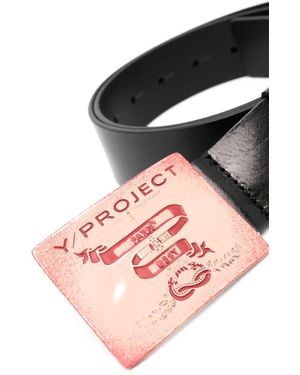 Y/Project Y-hardware Leather Belt | Black | FARFETCH JO
