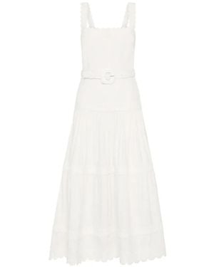 Rebecca Vallance Vestido midi Kahlia festoneado - Blanco