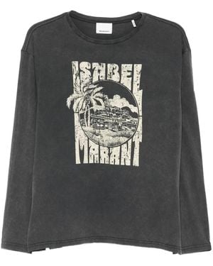 Isabel Marant グラフィック ロングtシャツ - ブラック
