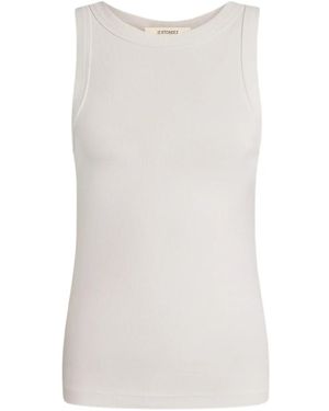 12 STOREEZ Ribbed Tank Top - White