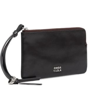 Bimba Y Lola Large Dark Burgundy Leather Coin Purse - Black