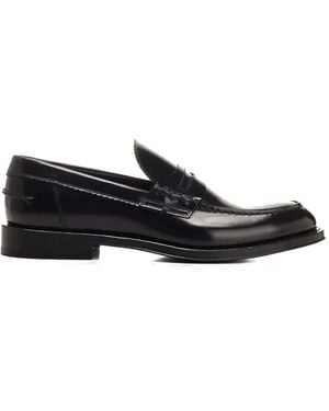 Corvari Polished Penny Loafers - Black