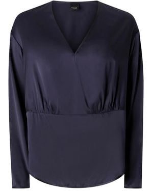 Pinko Frisella Bluse mit V-Ausschnitt - Blau