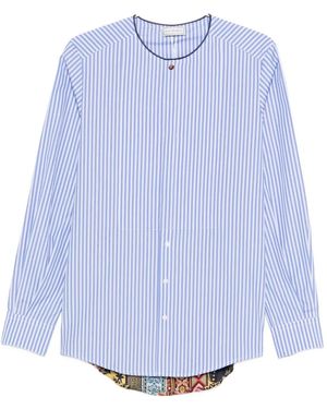 Pierre Louis Mascia Striped Cotton Shirt - Blue