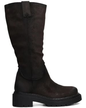 Ash Detroit Suede-Finish Chunky Boots - Black