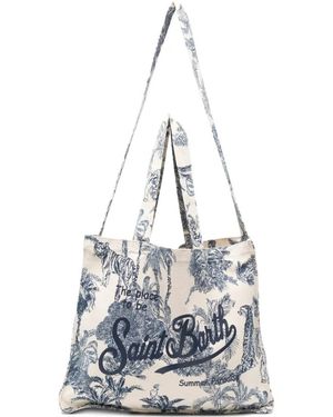 MC2 Saint Barth Toile De Jouy Logo-Print Tote Bag - White