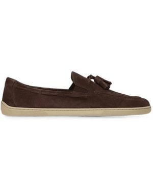 Be Lenka Portsiders Tassel-Detail Suede Loafers - Brown