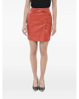 DSquared² Wrap-Style Draped Mini Skirt - Red