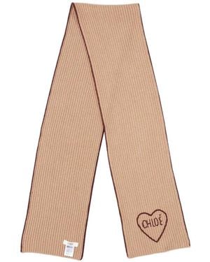 Chloé The Encoeur Schal Aus Wolle Und Kaschmir - Weiß