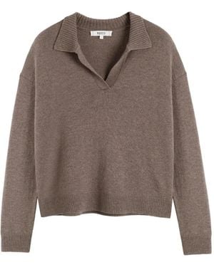 Chinti & Parker Collared V-Neck Jumper - Brown