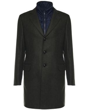 Fay Pocketsquare Slit Gilet And Coat (Set Of Two) - Black