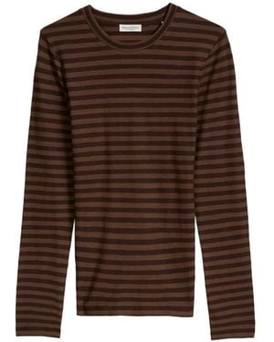 Marc O' Polo Striped Long-Sleeve T-Shirt - Brown