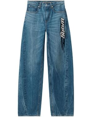 Alexander Wang Logo-Patch Ballloon Jeans - Blue