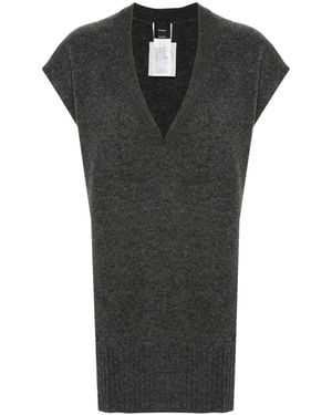 Pinko V-Neck Fine-Knit Gilet - Black