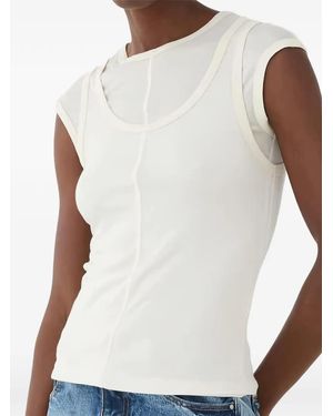 ELEH Layered-Design Round-Neck Top - White