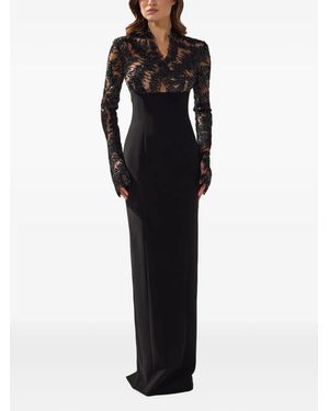 SILK LOVE & LACE Noemy Bead-Embellished Gown - Black