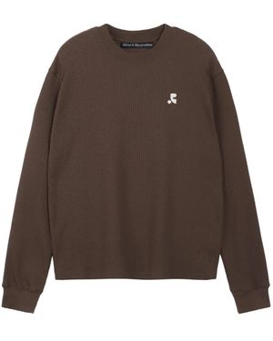 Rest&Recreation Sudadera con cuello redondo de tejido waffle - Marrón
