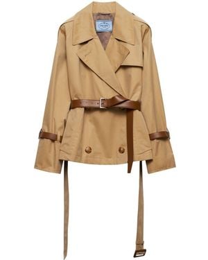 Prada Trench À Taille Ceinturée - Neutre