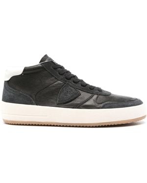 Philippe Model Perforated Leather Low-Top Trainers - Black