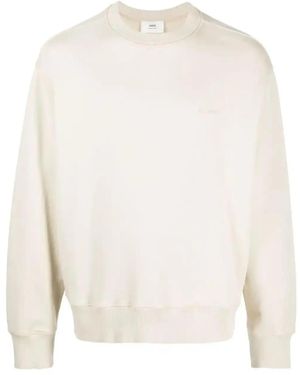Ami Paris Logo-embroidered Cotton Sweatshirt - White