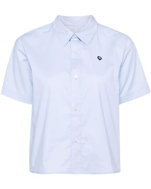 Chocoolate Logo-Embroidered Poplin Shirt - Blue