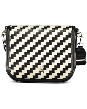 Tommy Hilfiger Julia Check-Pattern Shoulder Bag - Black