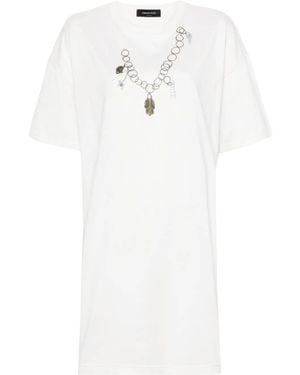 Fabiana Filippi Graphic-Print T-Shirt Minidress - White