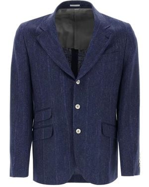 Brunello Cucinelli Notched-Lapel Blazer - Blue