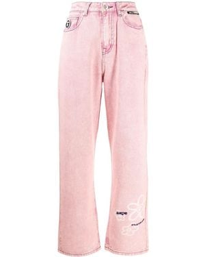 Aape By A Bathing Ape Jeans Dritti A Fiori - Rosa
