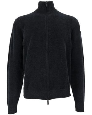 Rrd Mélange-Effect Zip-Up Cardigan - Black