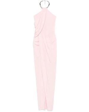 Amen Twisted Halter-Neck Maxi Dress - Pink