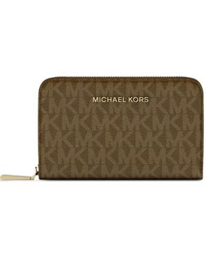 Michael Kors Small Monogram-Print Wallet - Brown