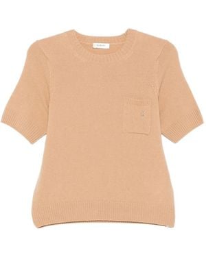 Sandro Pocket Short-sleeve Jumper - Natural