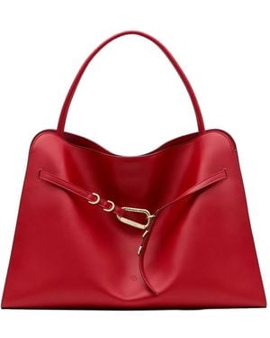 Francesco Biasia Leather Top-Handle Tote Bag - Red