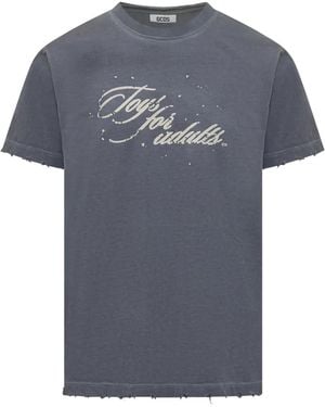 Gcds Text-Print T-Shirt - Grey